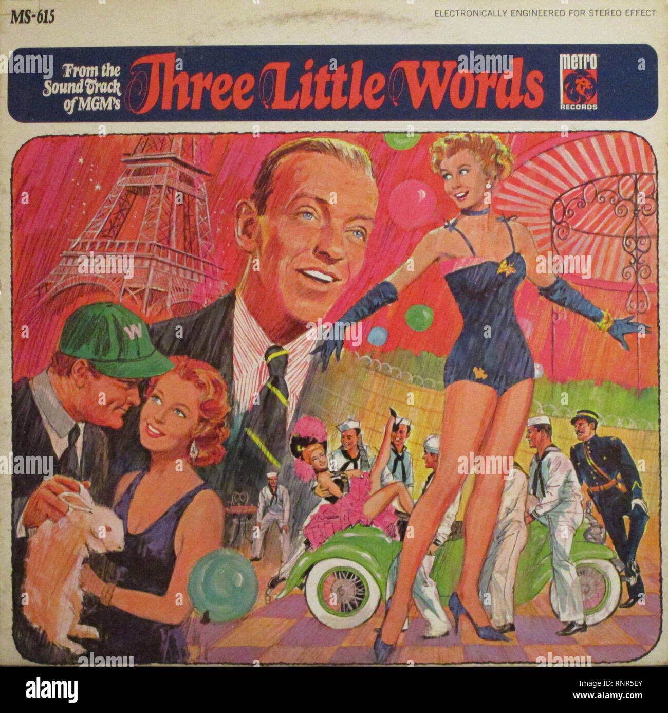 Vintage Vinyl Lp Cover Three Little Words Soundtrack Fred Astaire  Vera Ellen 1967 Reissue From 1950 Movie Stock Photo