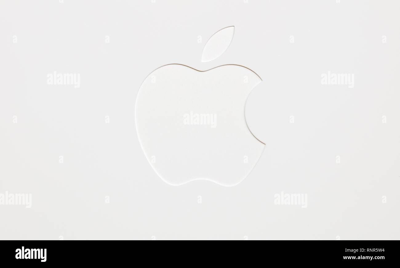 Apple logo - one of the worlds most recognised trademarks Stock Photo