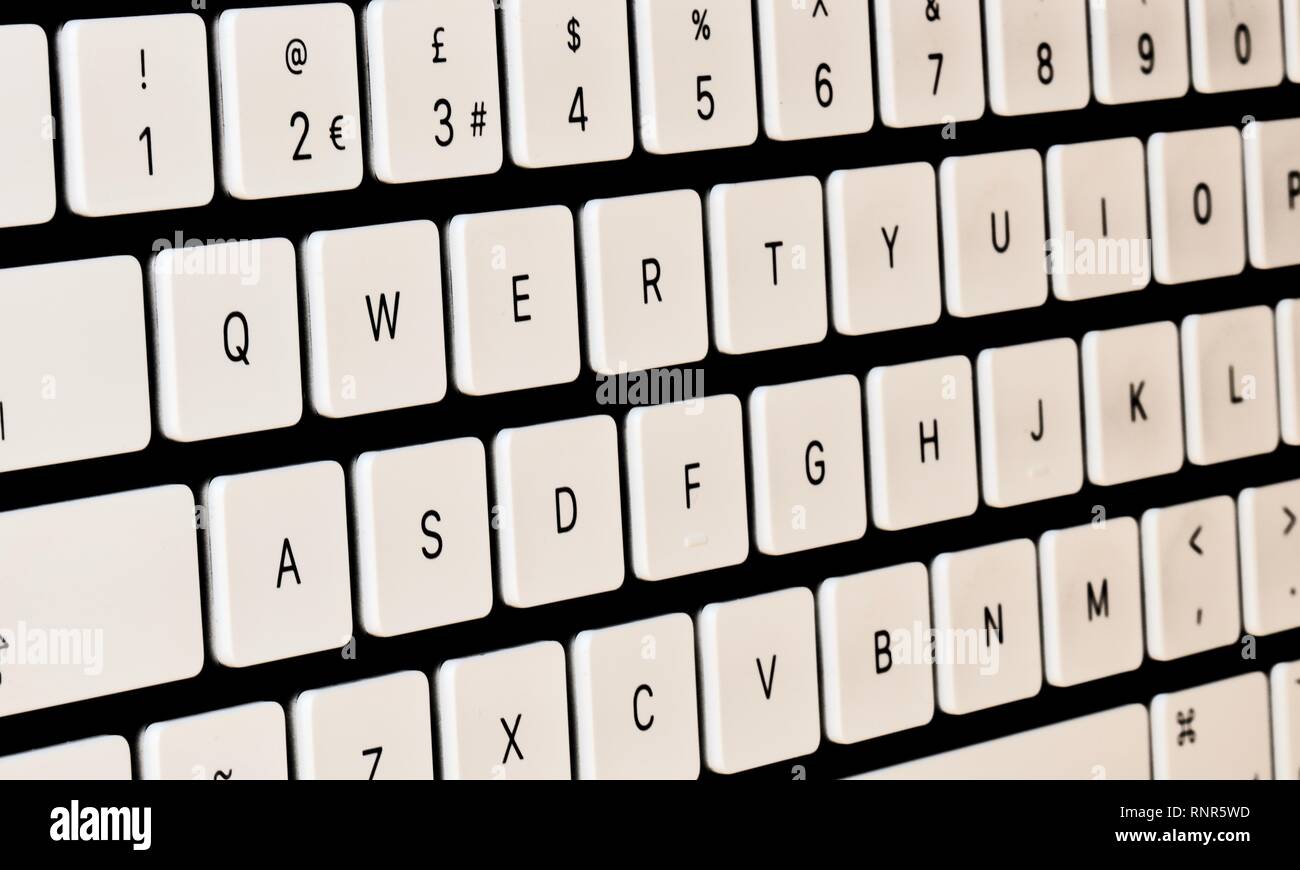 Closeup of a Apple Keyboard Stock Photo