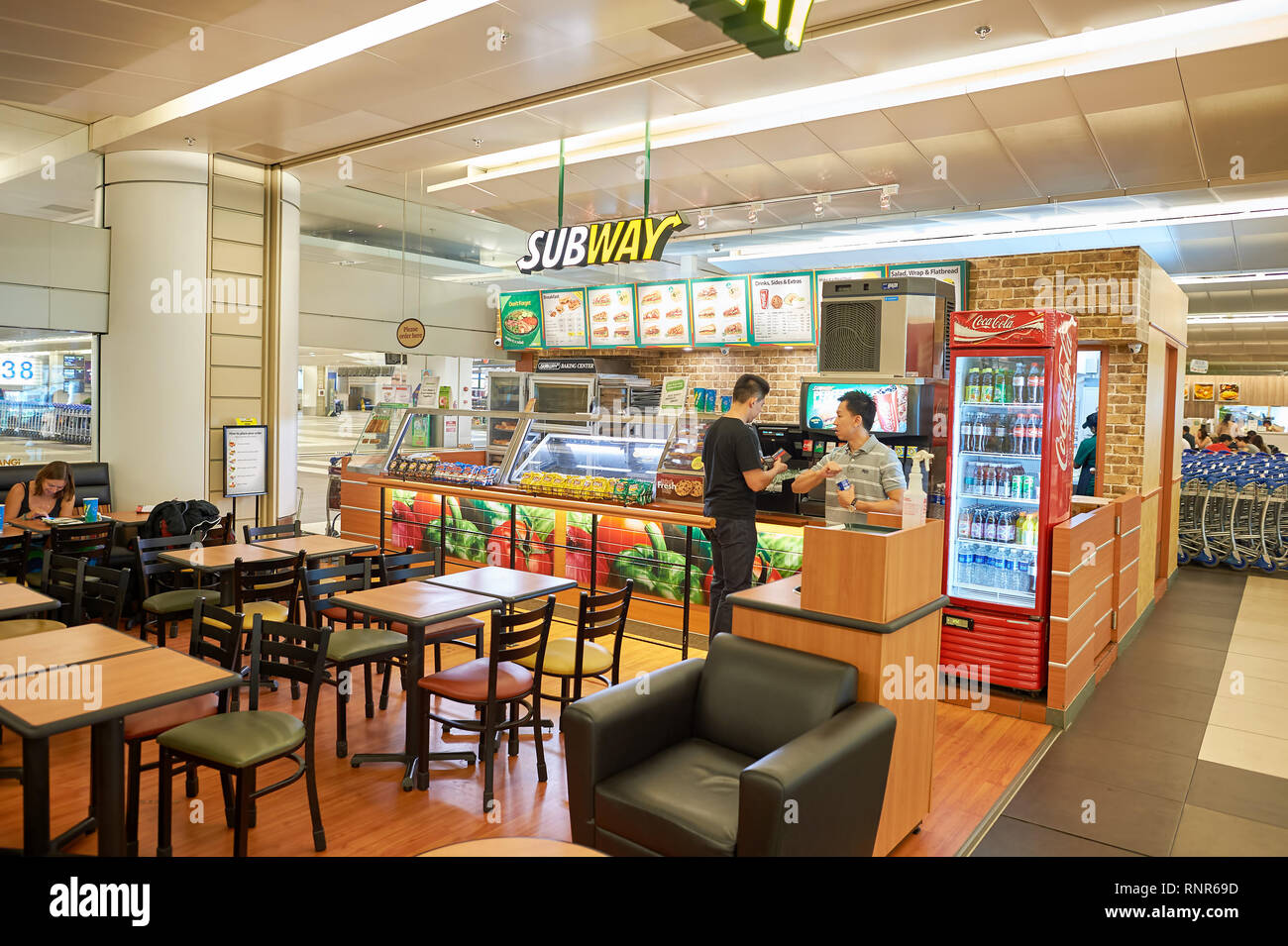 Singapore Circa November 2015 Subway In Singapore Changi