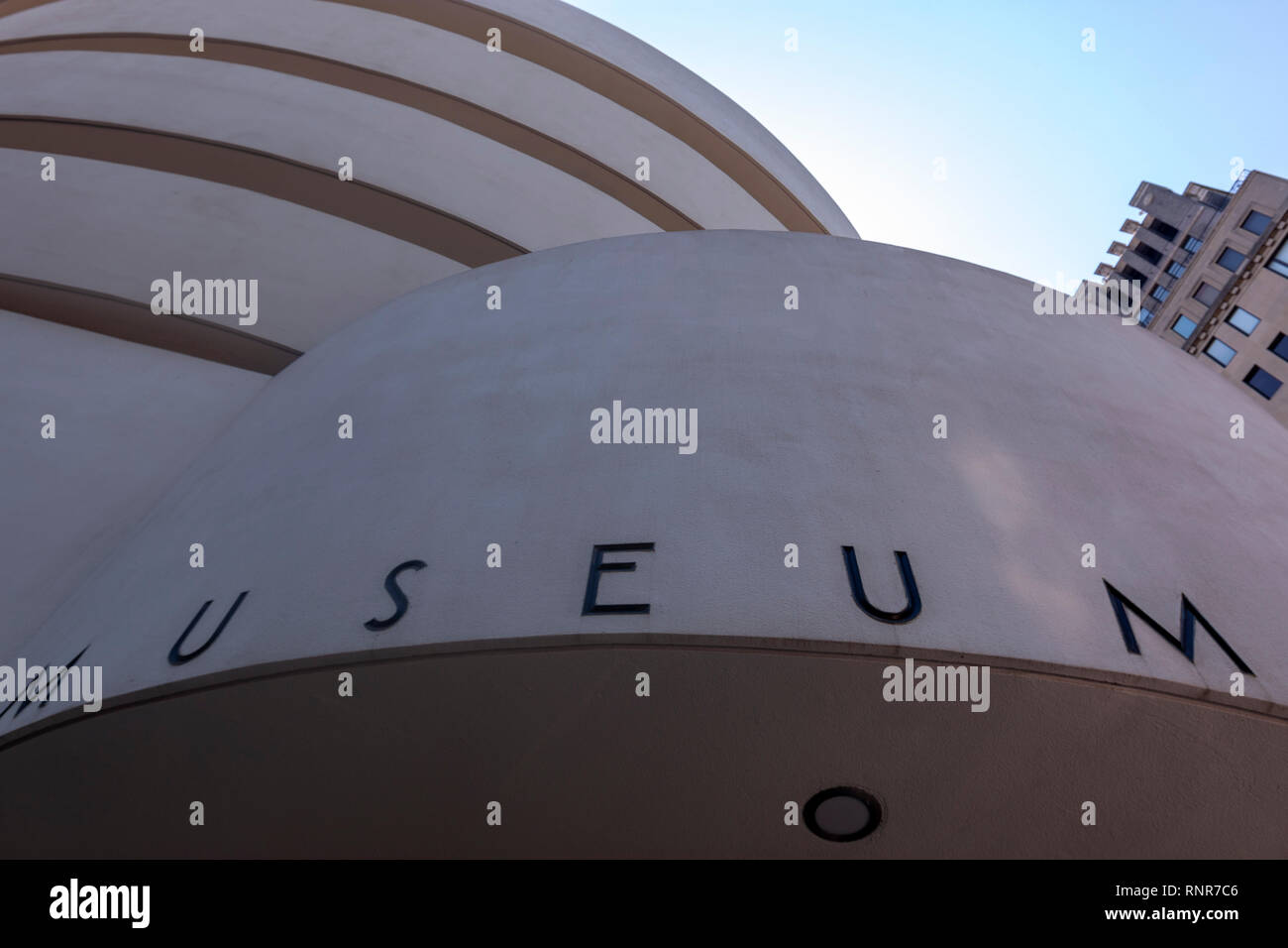 Exterior of the Solomon R. Guggenheim Museum, Frank Lloyd Wright, New York City, USA Stock Photo