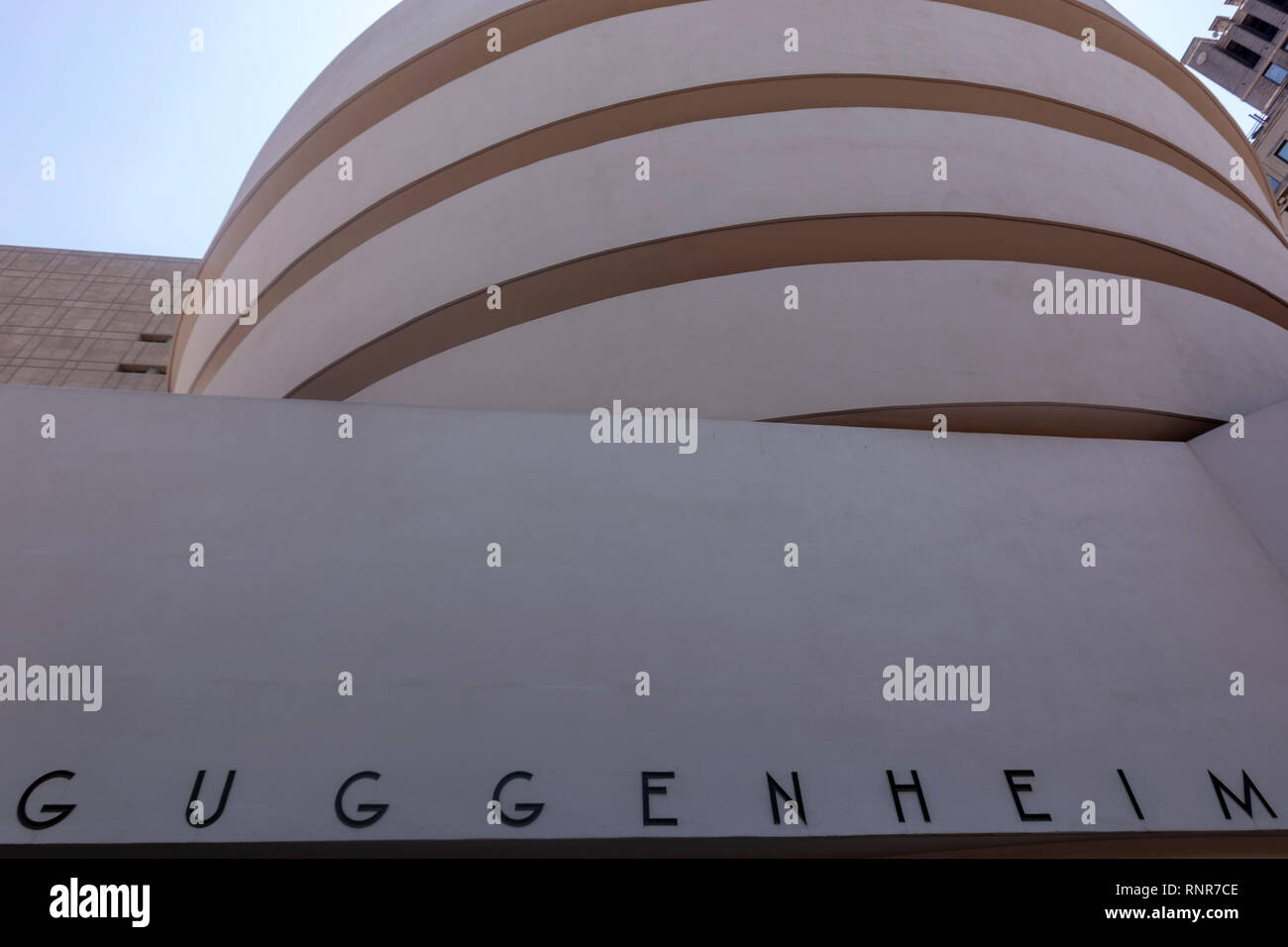 Exterior of the Solomon R. Guggenheim Museum, Frank Lloyd Wright, New York City, USA Stock Photo