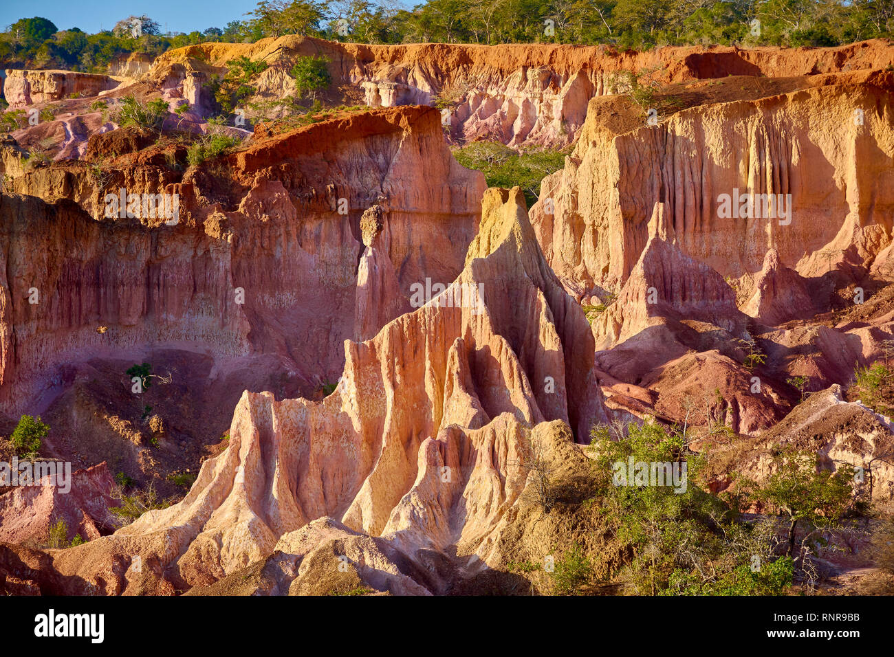 View of the Marafa Canyon in Kenya. Hells kitchens a gigantic canyon-shaped space caused by soil erosion in Africa Stock Photo