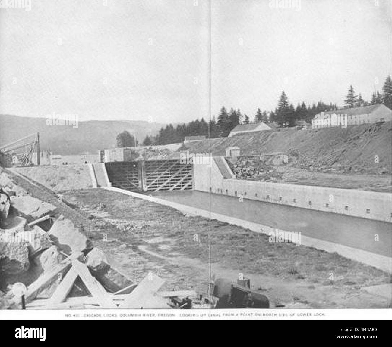 Cascade Locks looking south and east circa 1897 Stock Photo Alamy