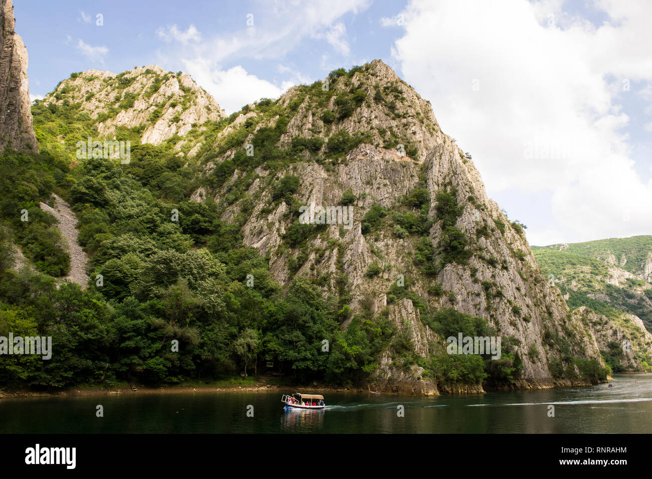Boating in Matka Gorge, Macedonia Stock Photo - Alamy