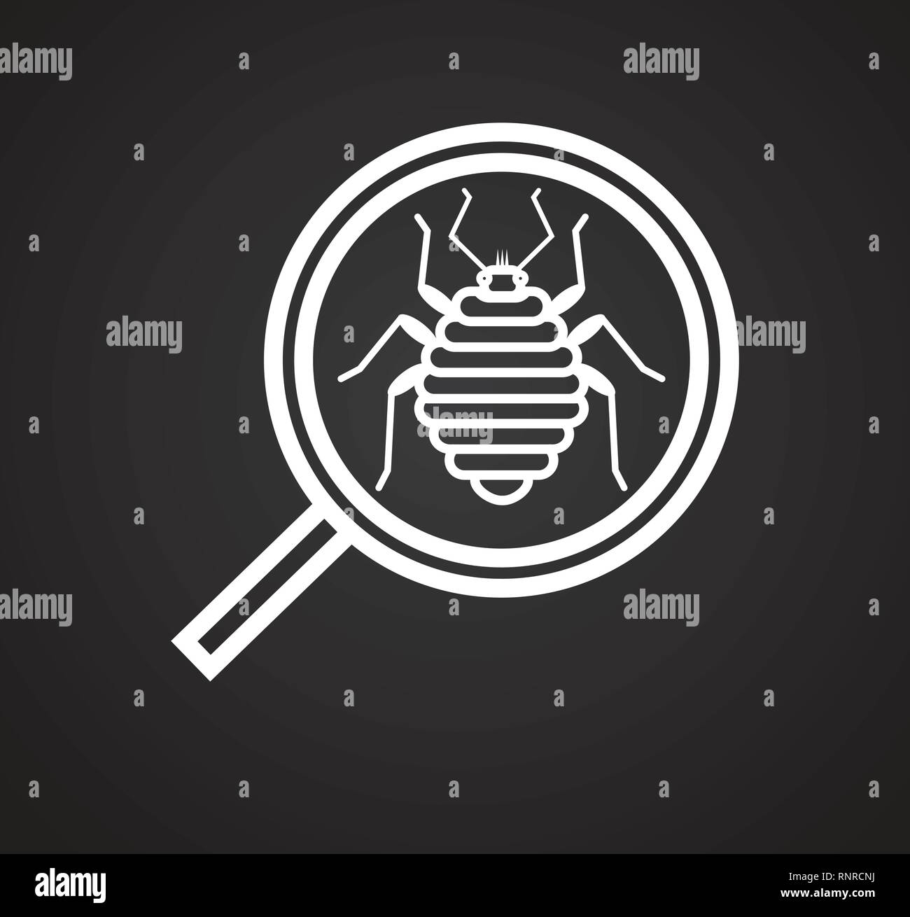 Debugging icon on black background for graphic and web design, Modern ...