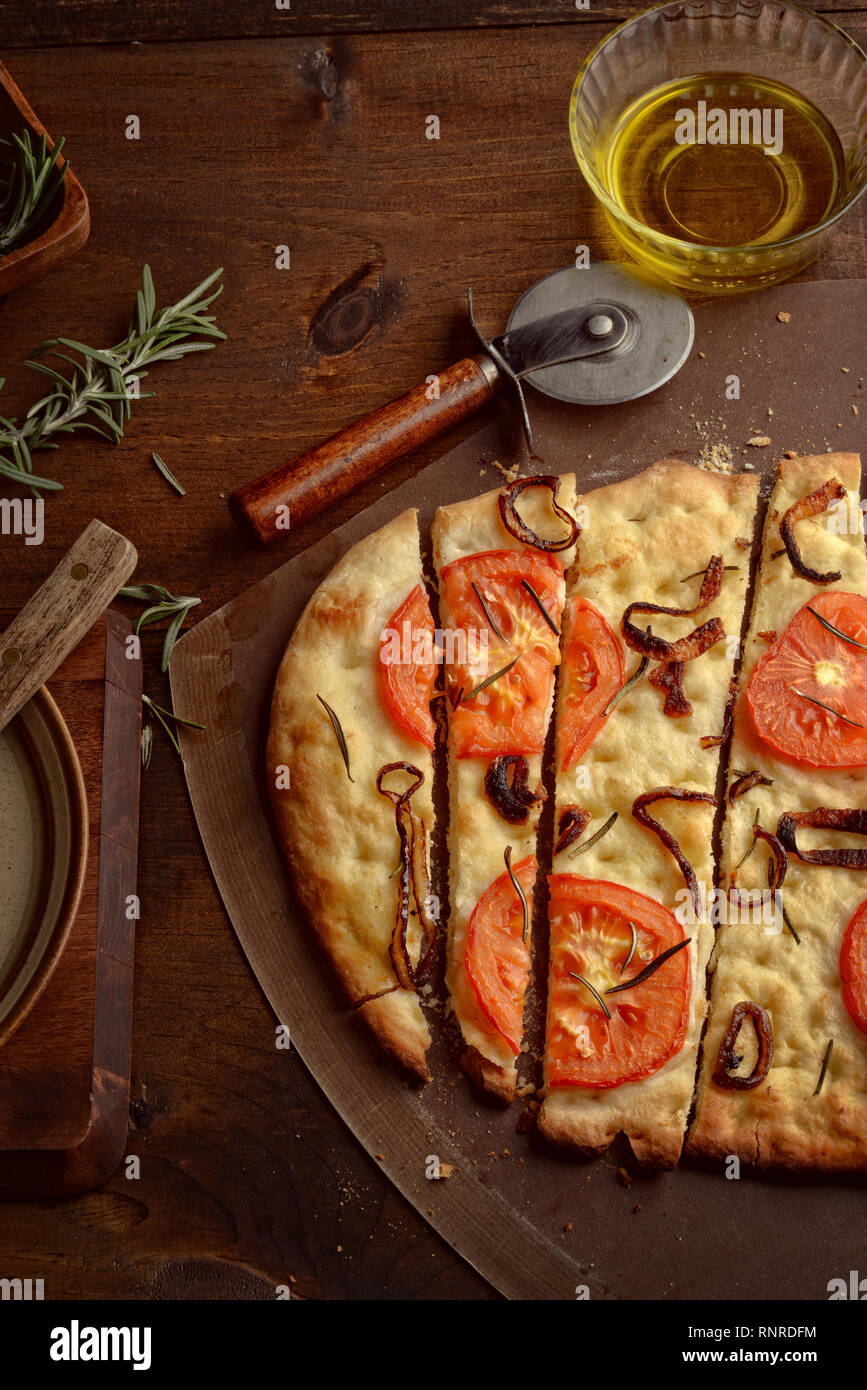 Focaccia with Caramelized Onions and Capers