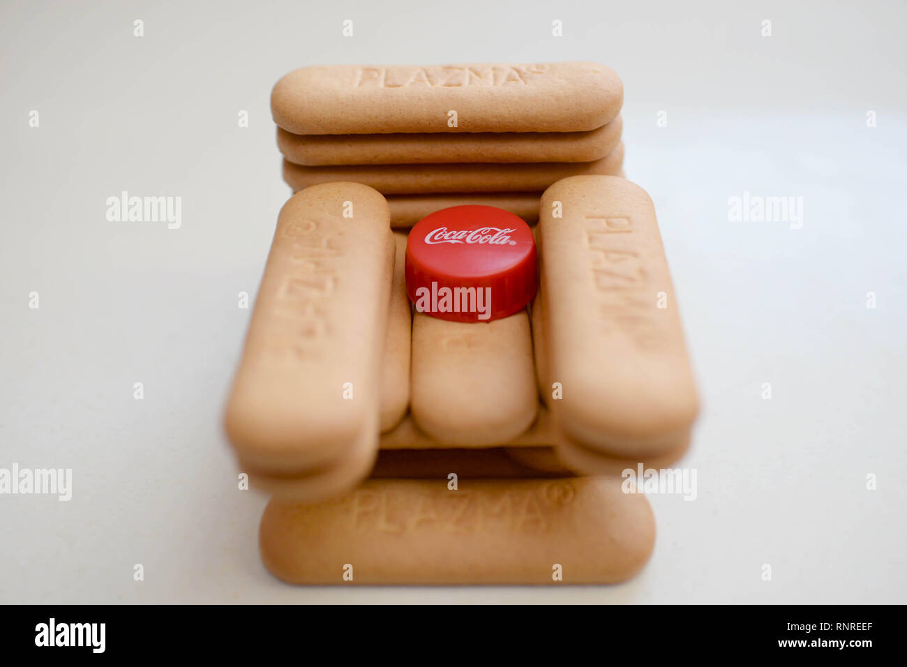 February 18, 2019. Coca Cola buys Serbian company Bambi for 260 million Euros Stock Photo