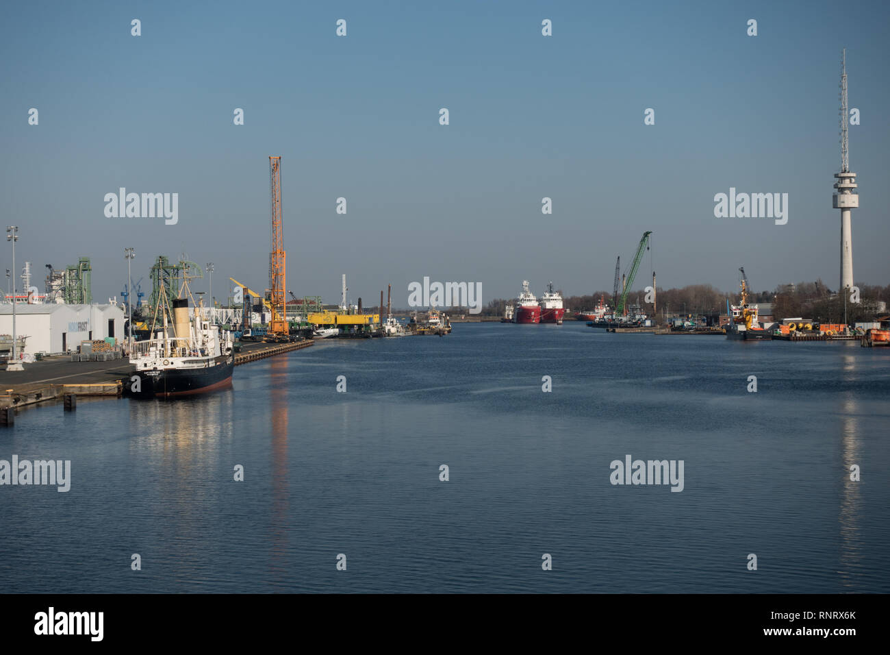 Harbour and dock. Wilhelmshaven. Lower Saxony. Germany Stock Photo