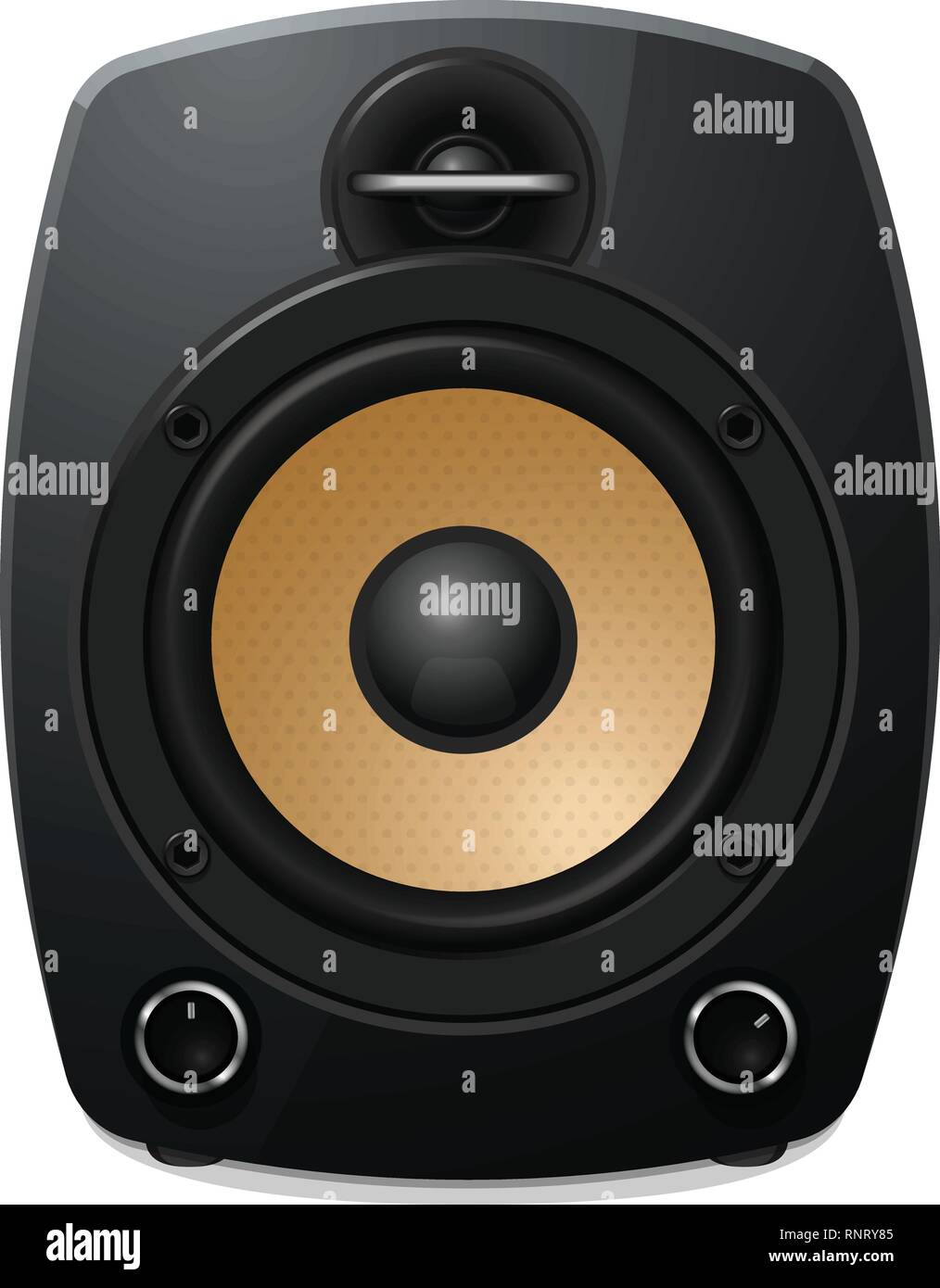 Black sound speaker on white background Stock Vector Image & Art - Alamy