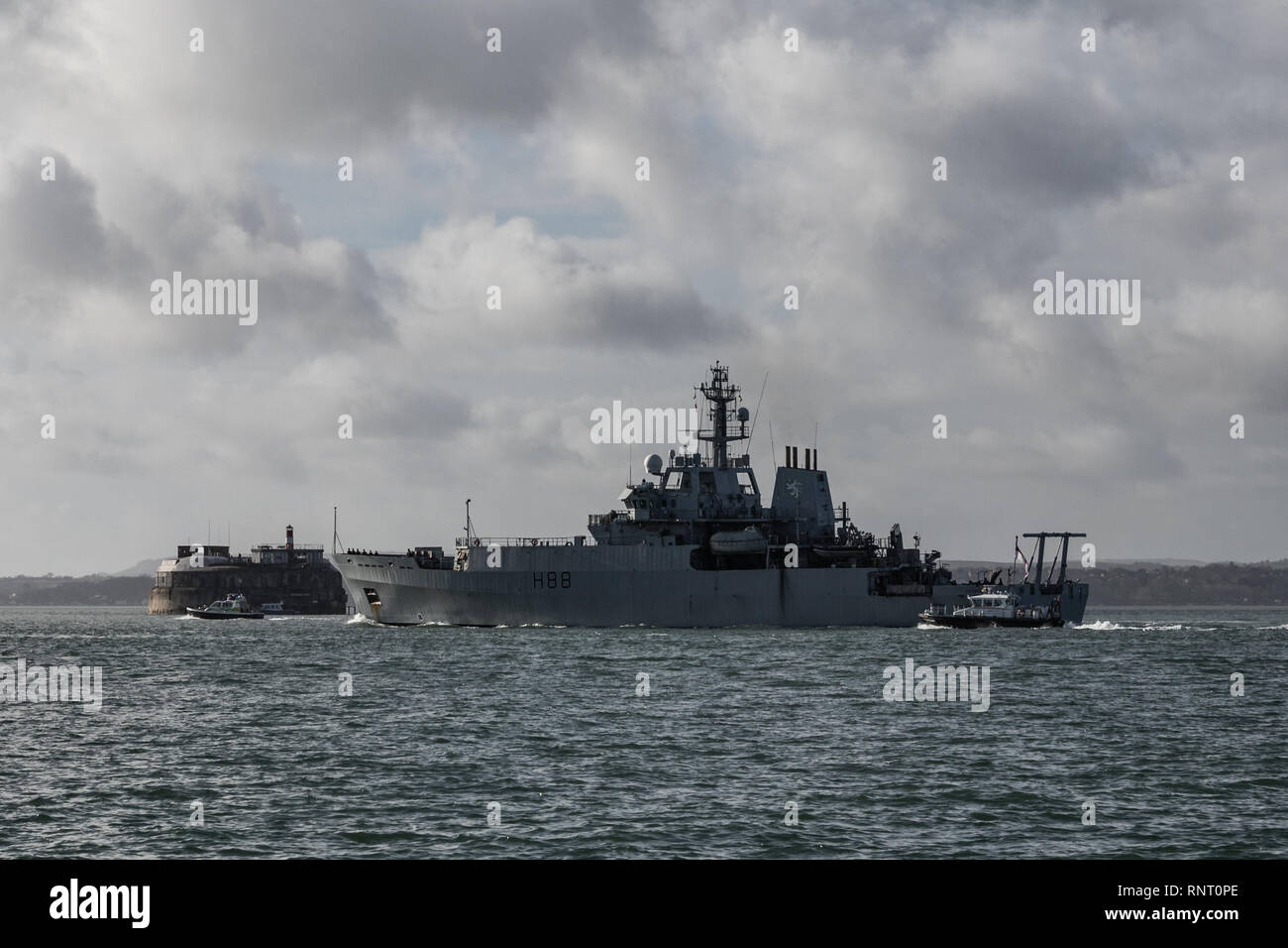 HMS Enterprise leaving portsmouth UK Stock Photo Alamy