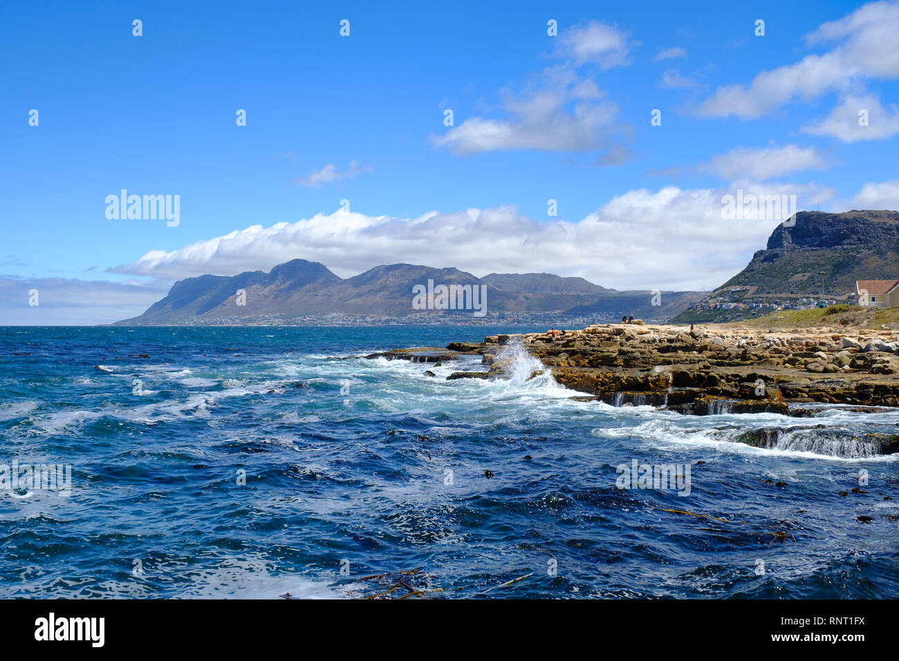 View from Kalk Bay Harbour, near Cape Town, South Africa Stock Photo