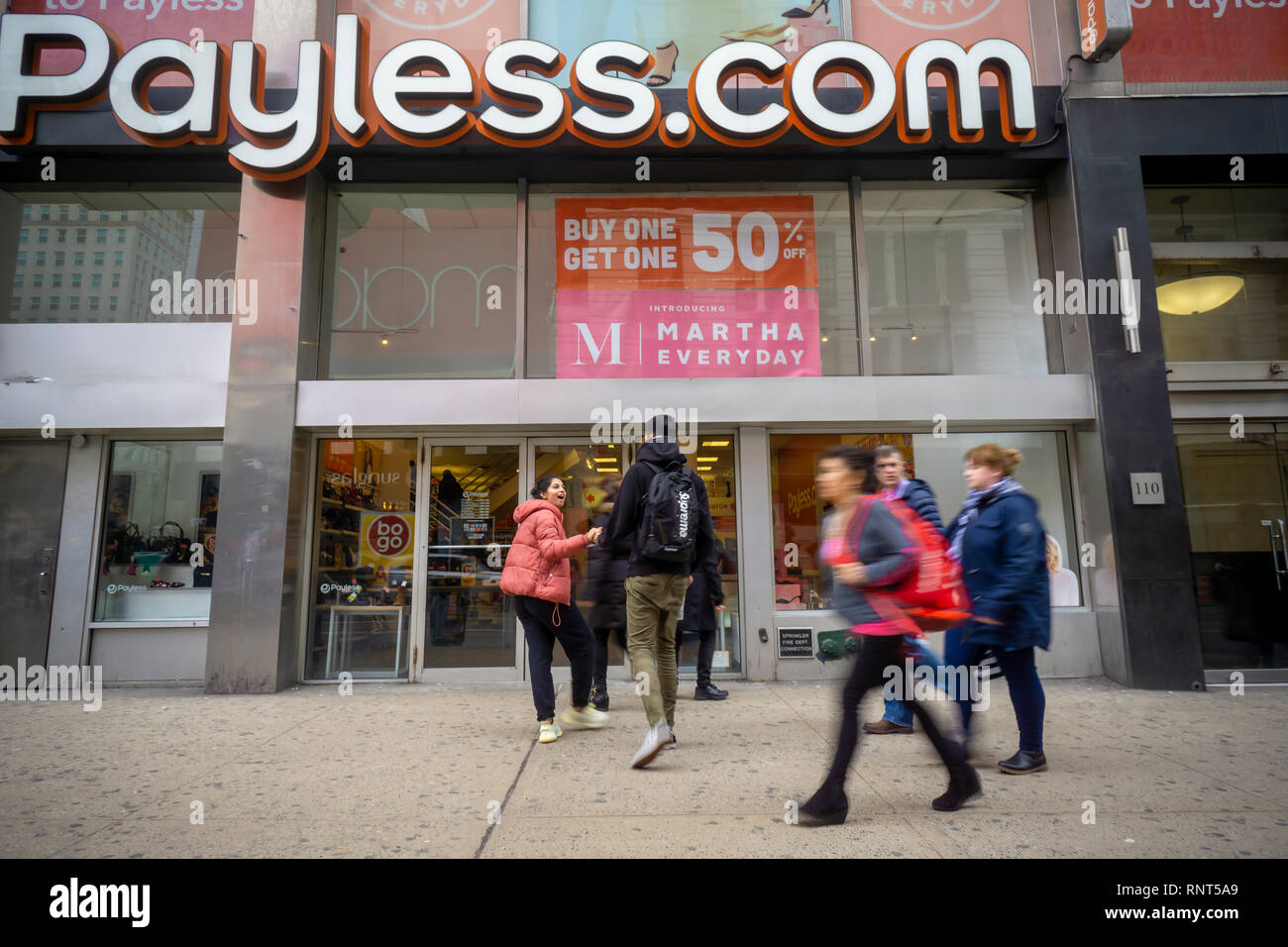 A Payless ShoeSource store in Herald Square in New York on Friday, February  15, 2019. The retailer is reported to be planning to close all 2300 stores  as it files for bankruptcy