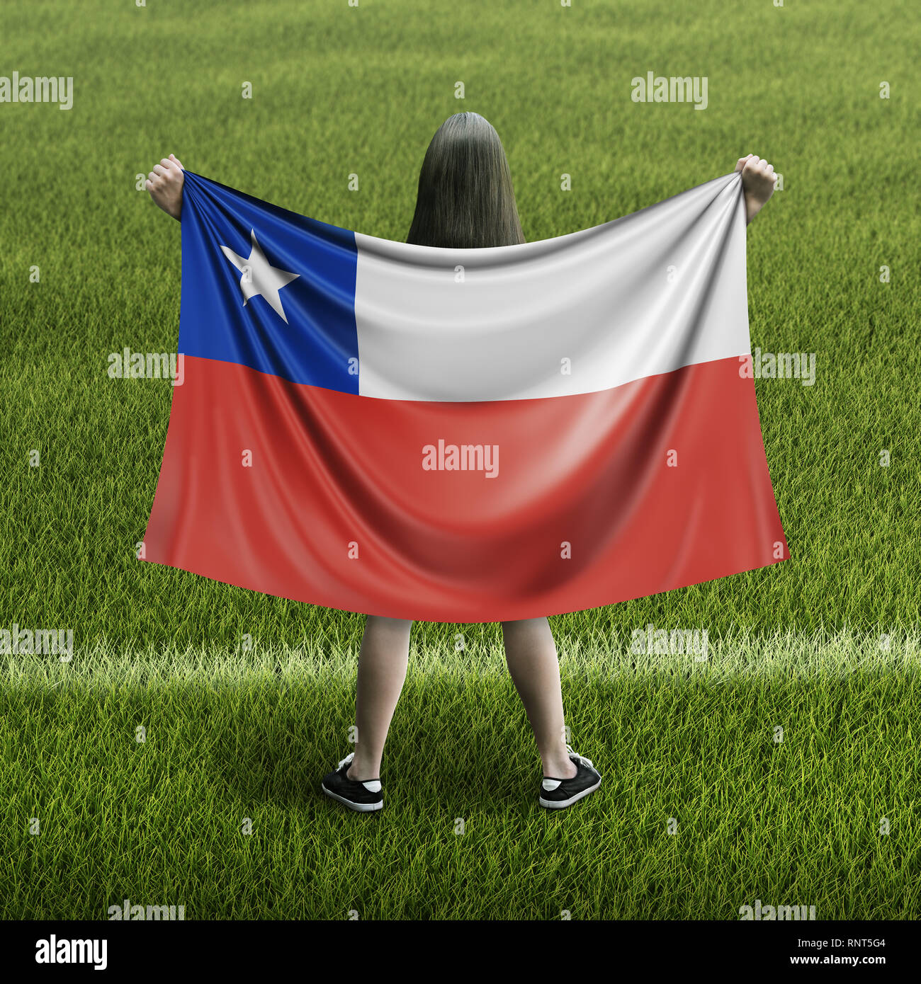 Women and flag Stock Photo