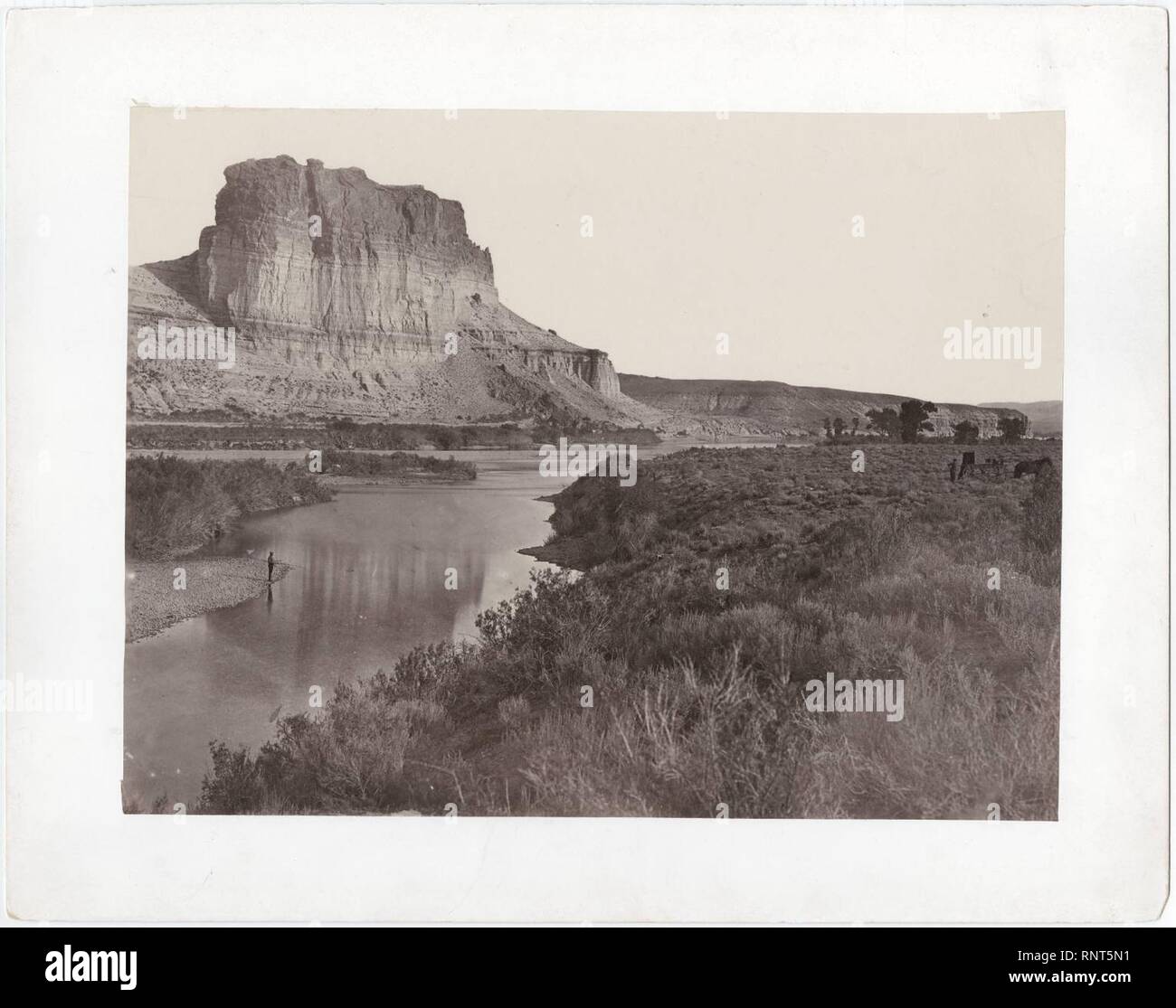 Castle Rock Green River by Andrew J Russell Stock Photo Alamy