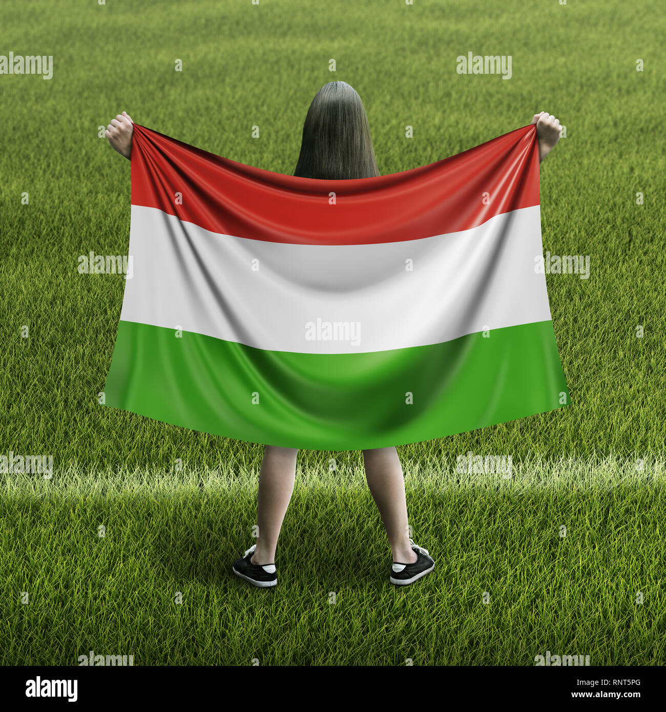 Women and flag Stock Photo Alamy
