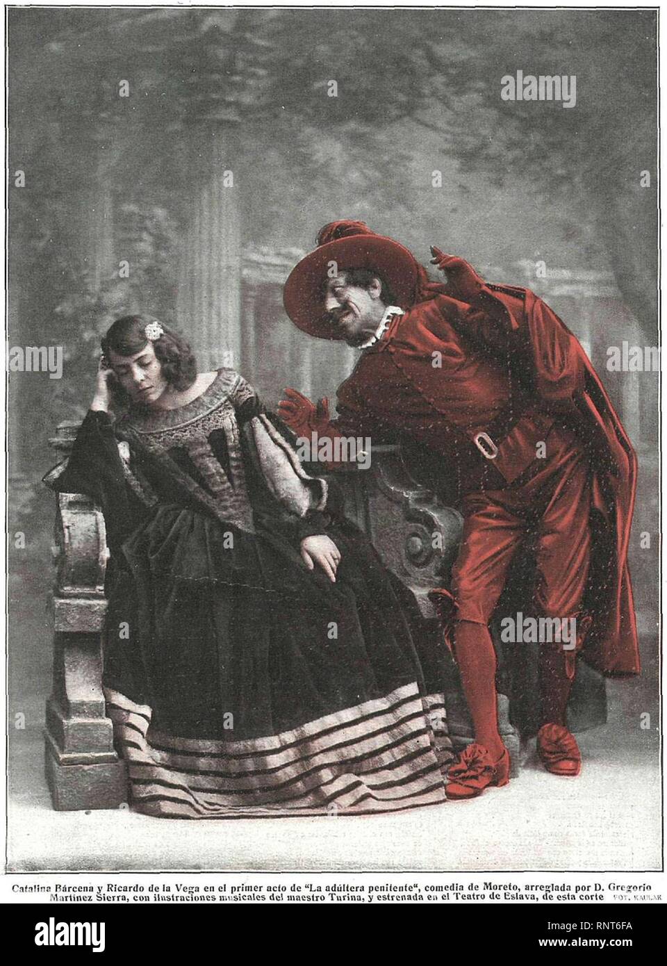 Catalina Bárcena y Ricardo de la Vega en «La adúltera penitente». Stock Photo