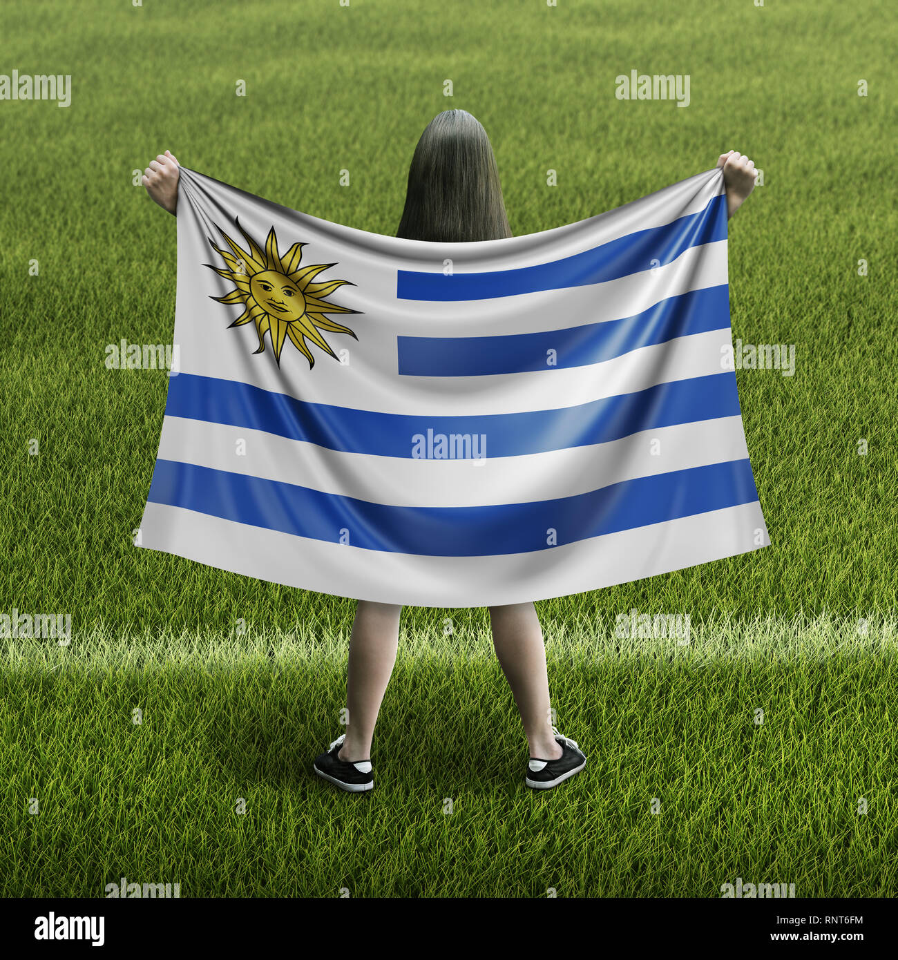 Women and flag Stock Photo Alamy
