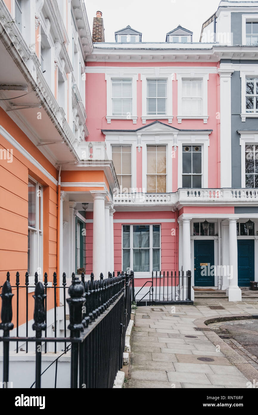 Pastel coloured terraced Victorian houses in London, UK Stock Photo Alamy