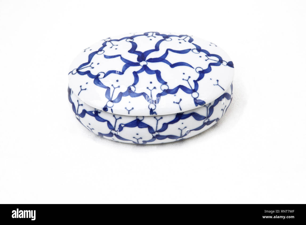 Porcelain Bon Bon Dish with Lid Stock Photo