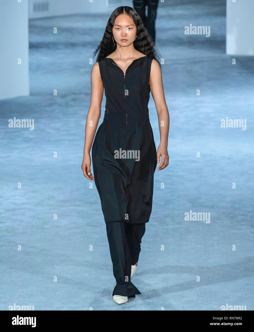 New York, New York - February 11, 2019: Ling Ling Chen walks the runway ...