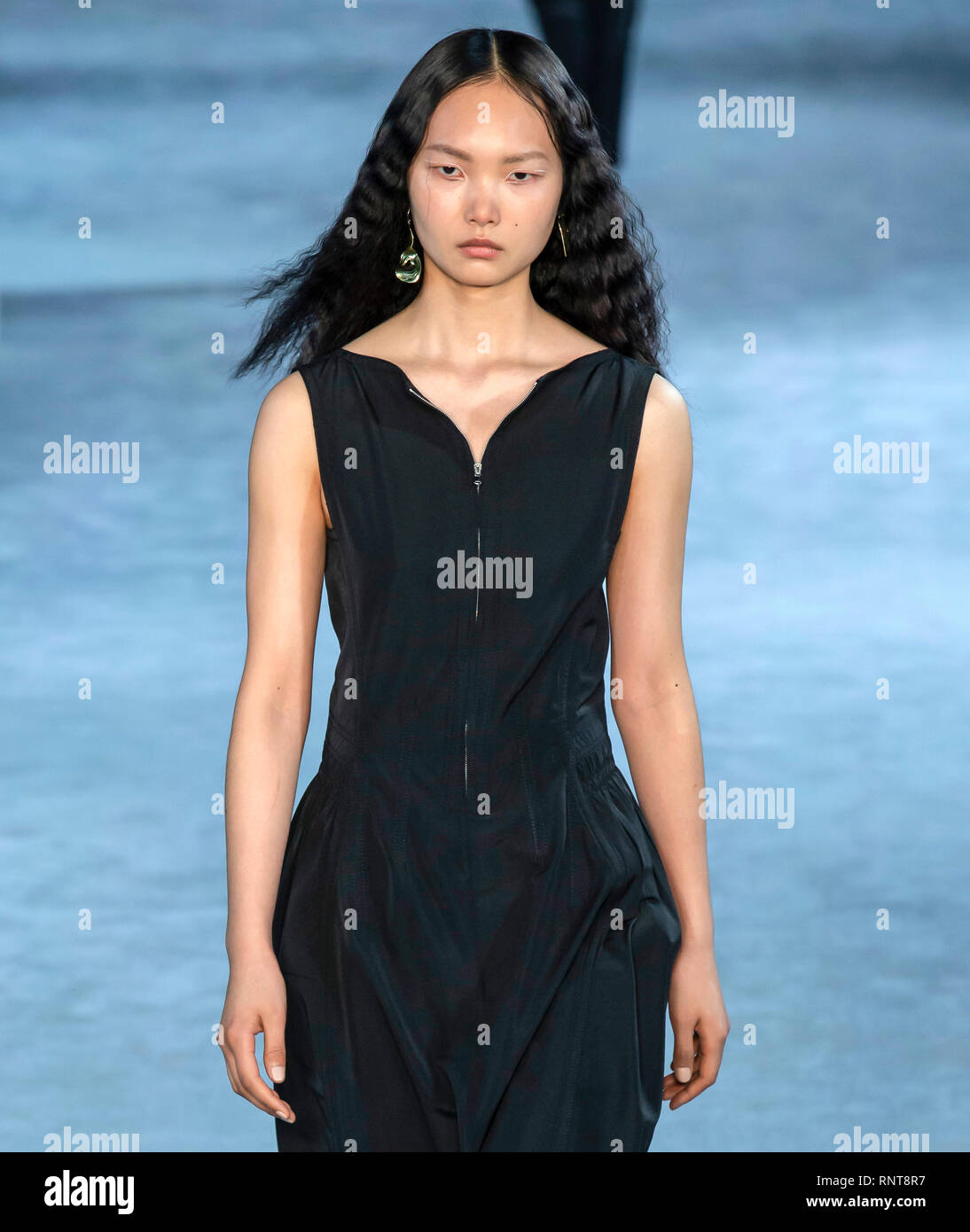 New York, New York - February 11, 2019: Ling Ling Chen walks the runway ...