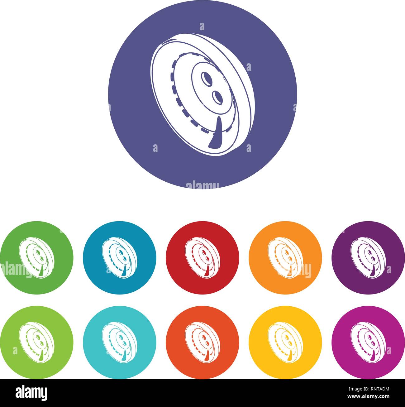 Men clothes button icons set vector color Stock Vector