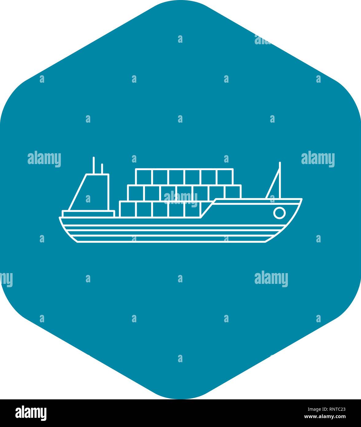 Ship with cargo icon, outline style Stock Vector Image & Art - Alamy