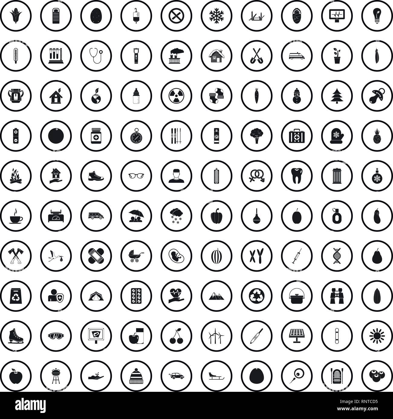 100 child health icons set, simple style Stock Vector Image & Art - Alamy