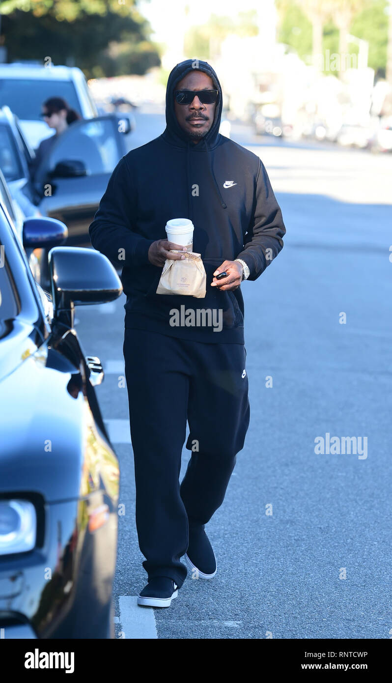 Eddie Murphy wears a Nike hoodie during an early morning coffee run  Featuring: Eddie Murphy Where: Los Angeles, California, United States When:  19 Jan 2019 Credit: WENN.com Stock Photo - Alamy