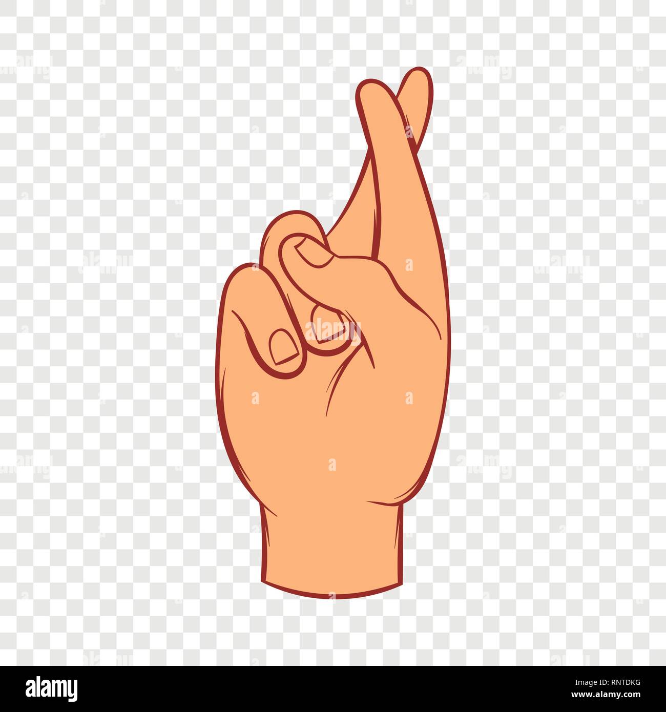Hand crossed fingers icon cartoon hi-res stock photography and images