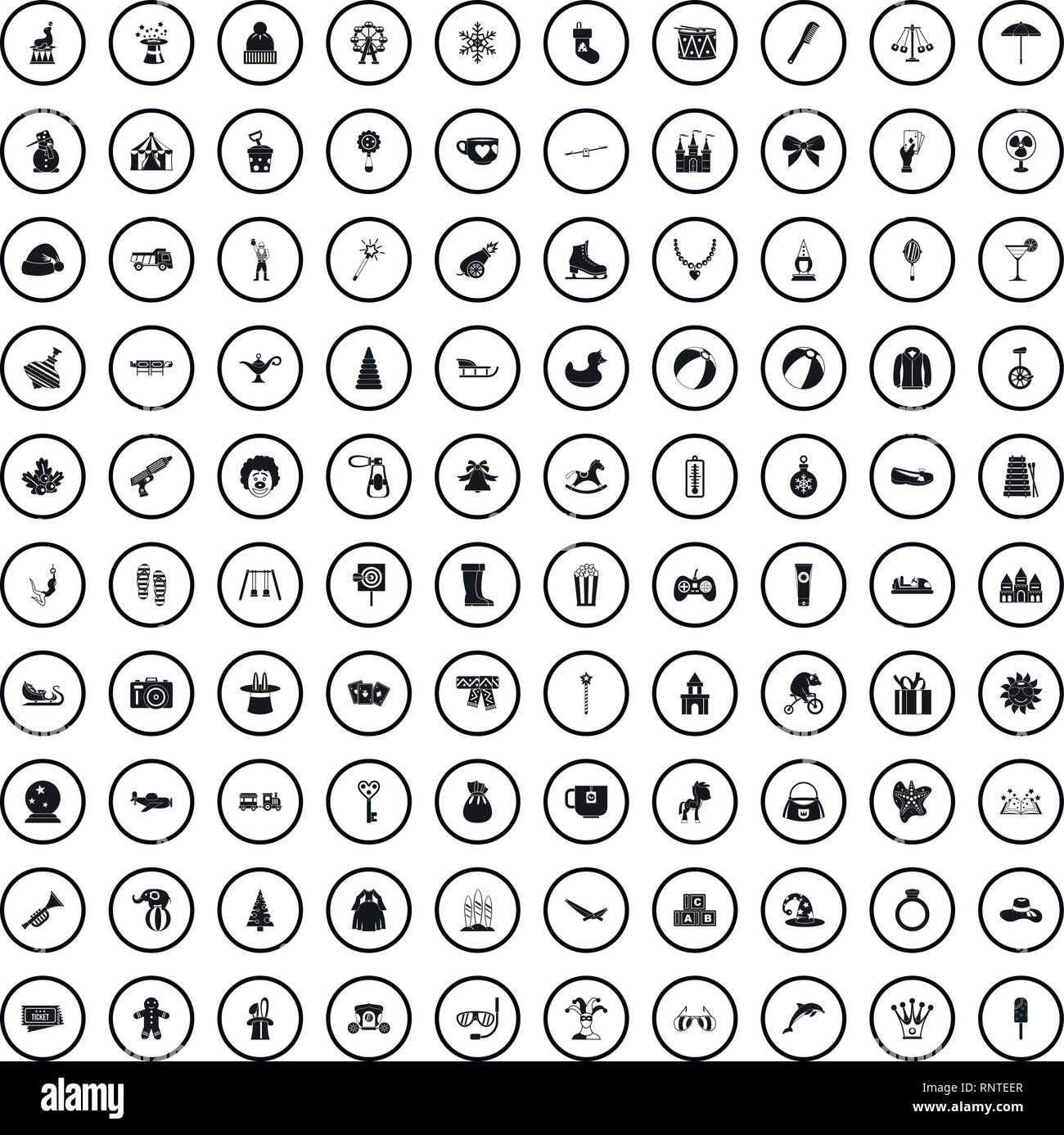 100 children icons set, simple style Stock Vector Image & Art - Alamy
