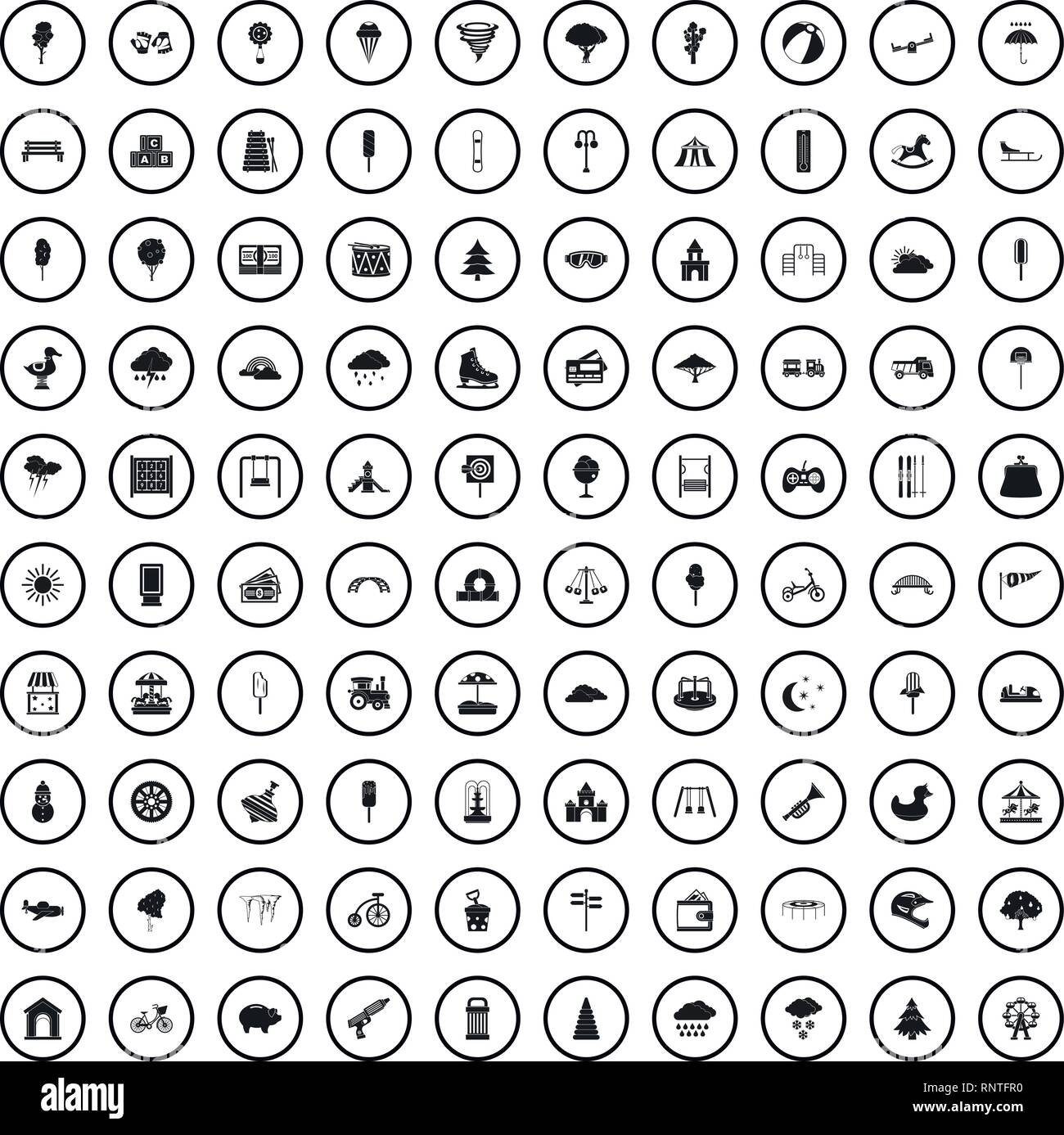 100 childrens park icons set, simple style Stock Vector Image & Art - Alamy