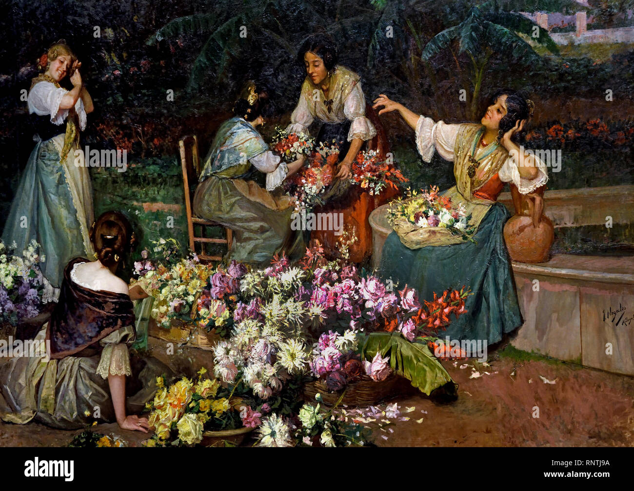 Valencian Florists 1908 by Jose Nogales Sevilla 1860-1939, Spain, Spanish, Stock Photo