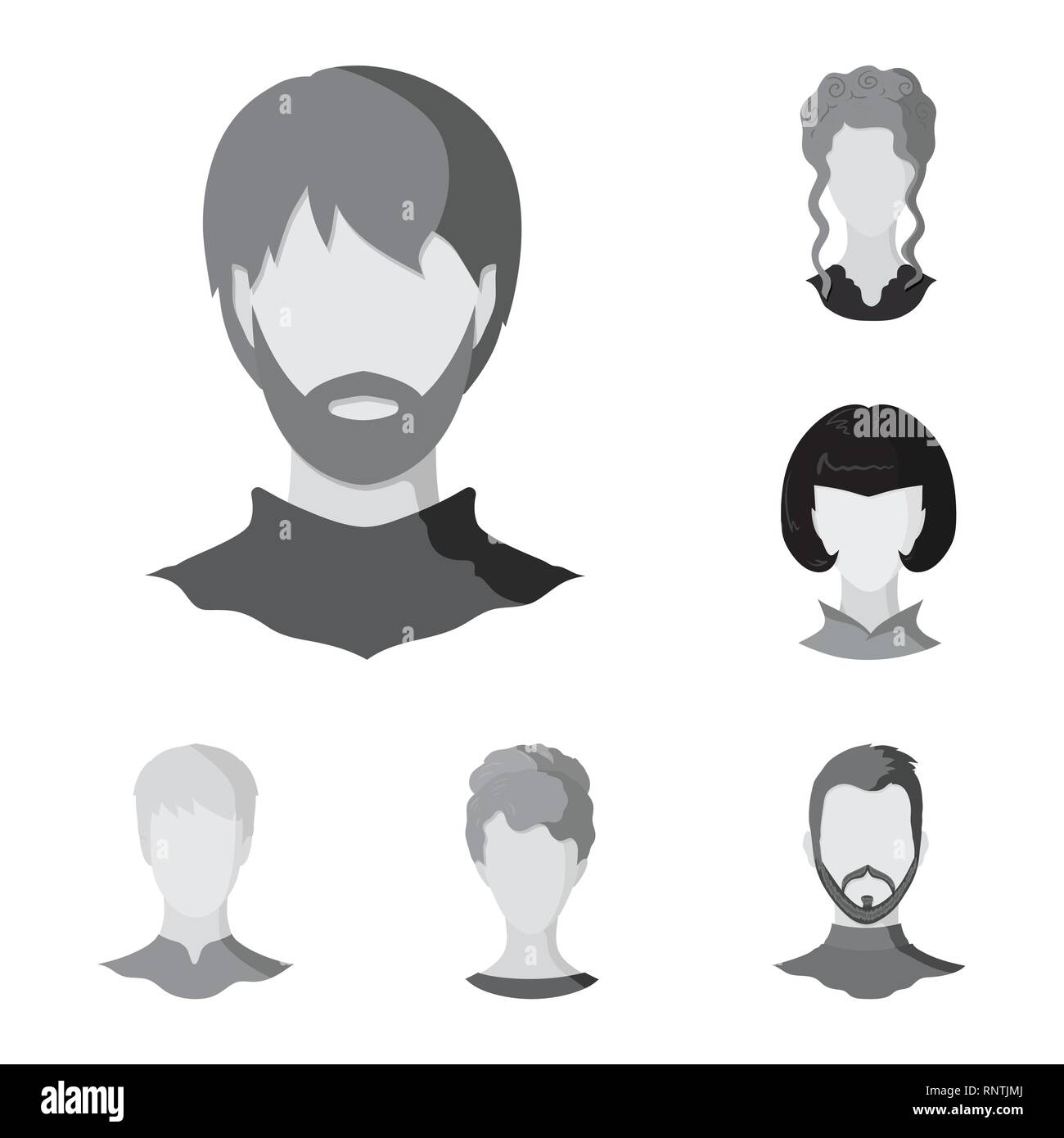Isolated object of character and profile icon. Set of character and