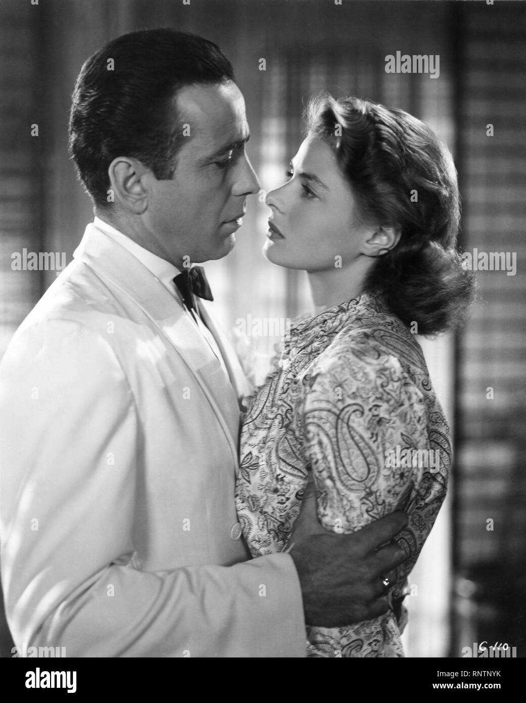 24x30 cm Photographie Noir et Blanc de Humphrey Bogart dans le Film Casablanca 