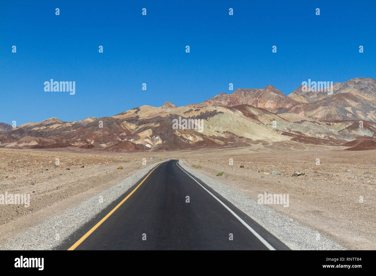 The scenic heading into the Artist's Palette area of Death Valley, Death Valley National Park, California, United States. Stock Photo