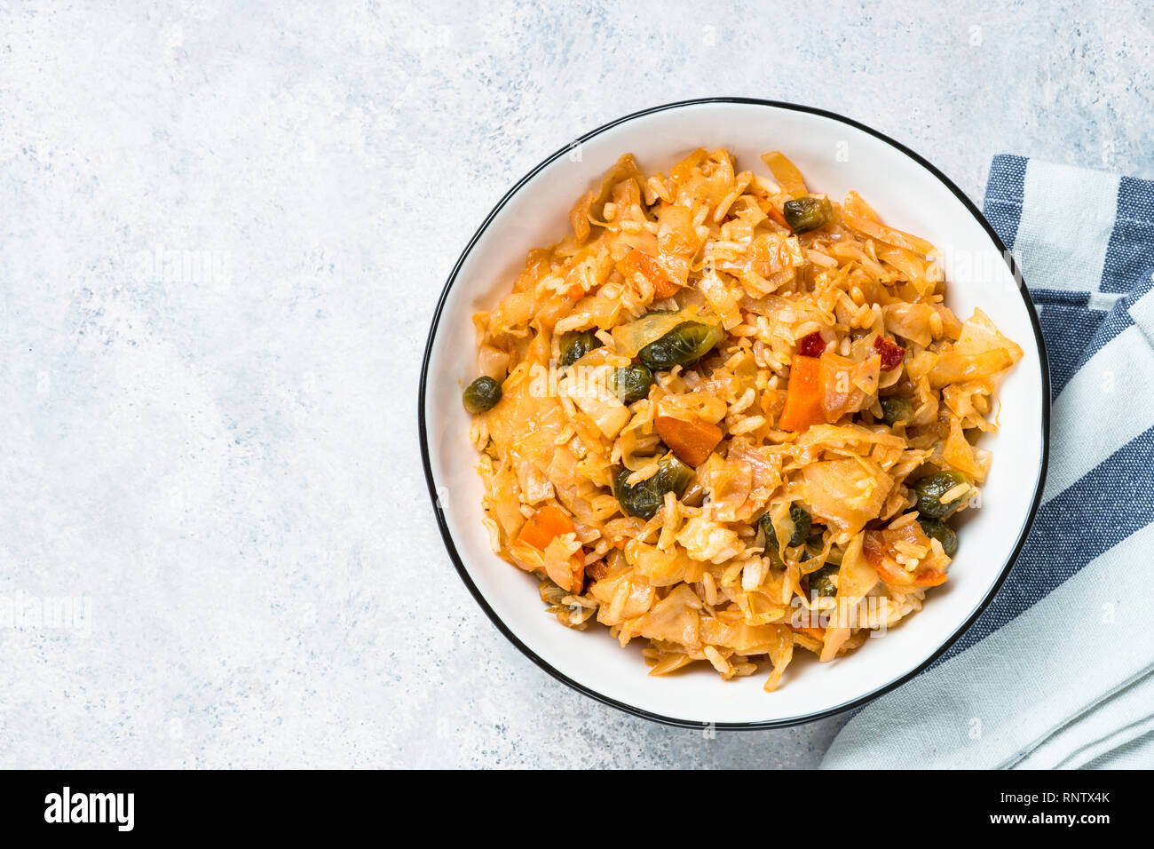 Cabbage stew with rice and vegetables Stock Photo Alamy