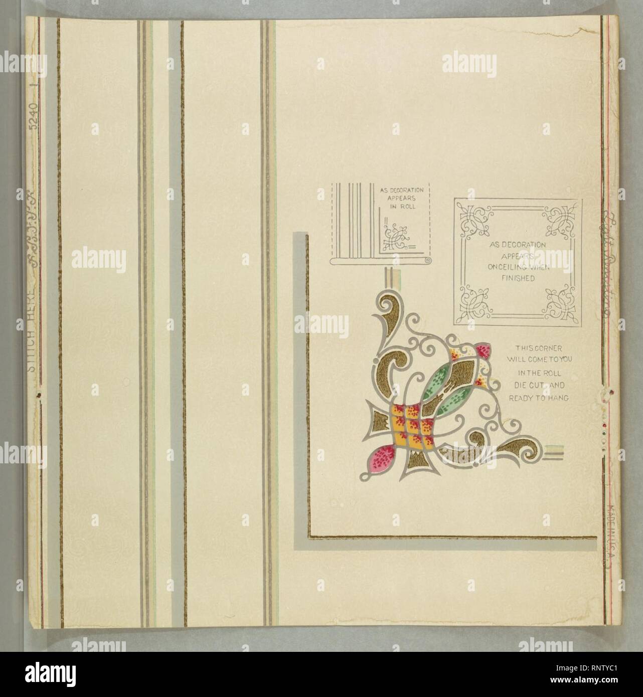 Ceiling Corner Decoration Usa 1890 1900 Stock Photo 237190913
