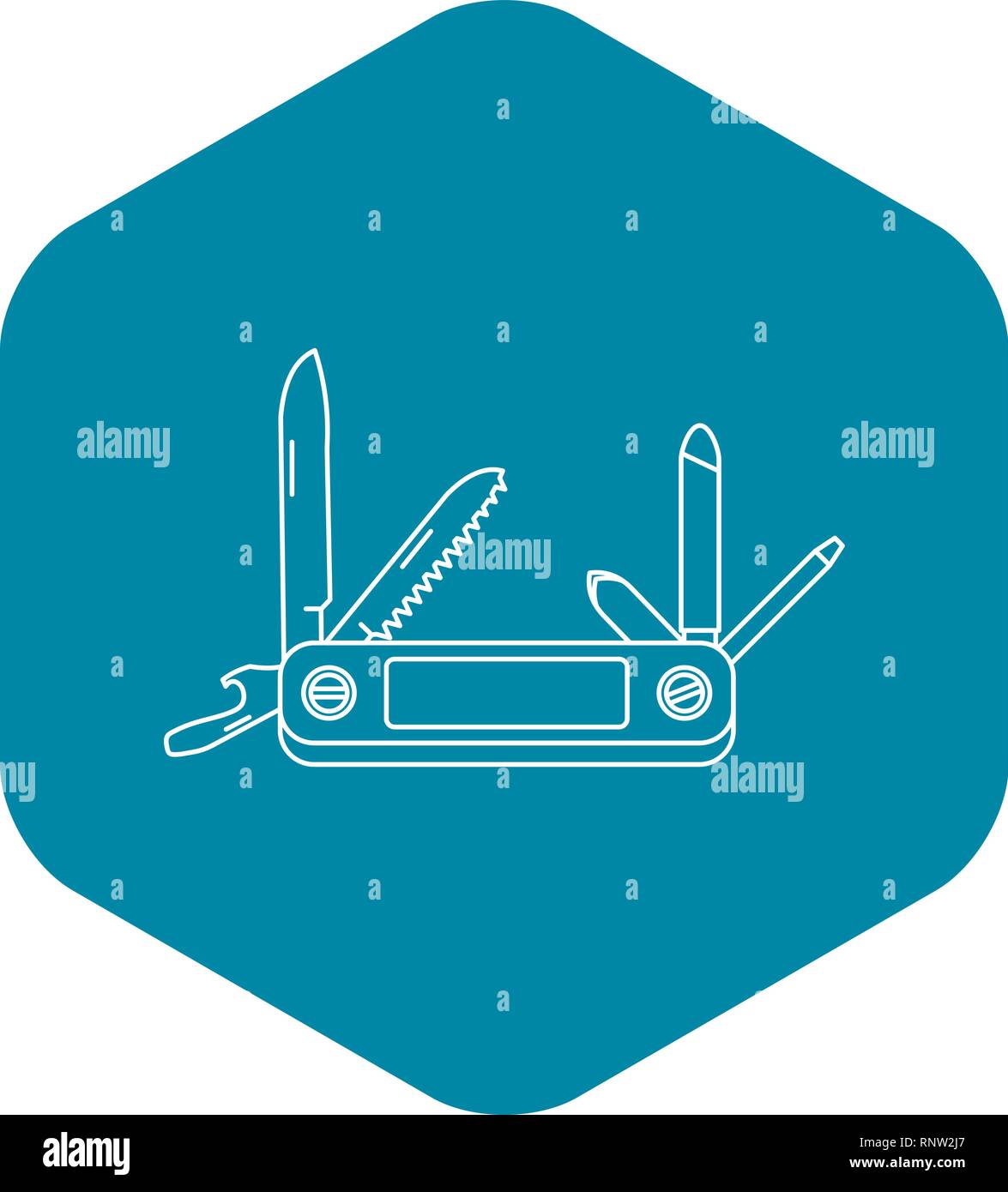 Jackknife icon, outline style Stock Vector