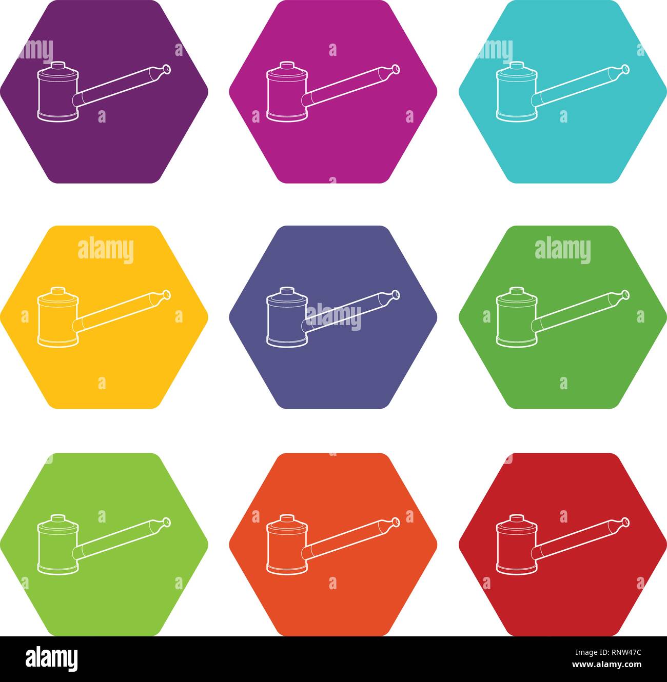 Pipe for vaping icons set 9 vector Stock Vector