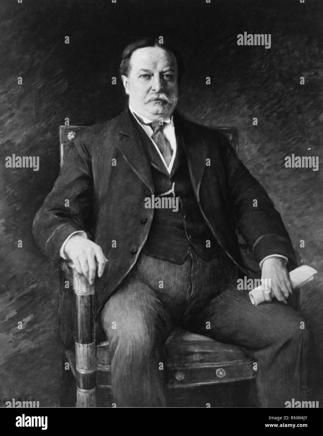 Cecile Smith de Wentworth-President William H Taft three-quarter length portrait, seated facing front 1911. Stock Photo