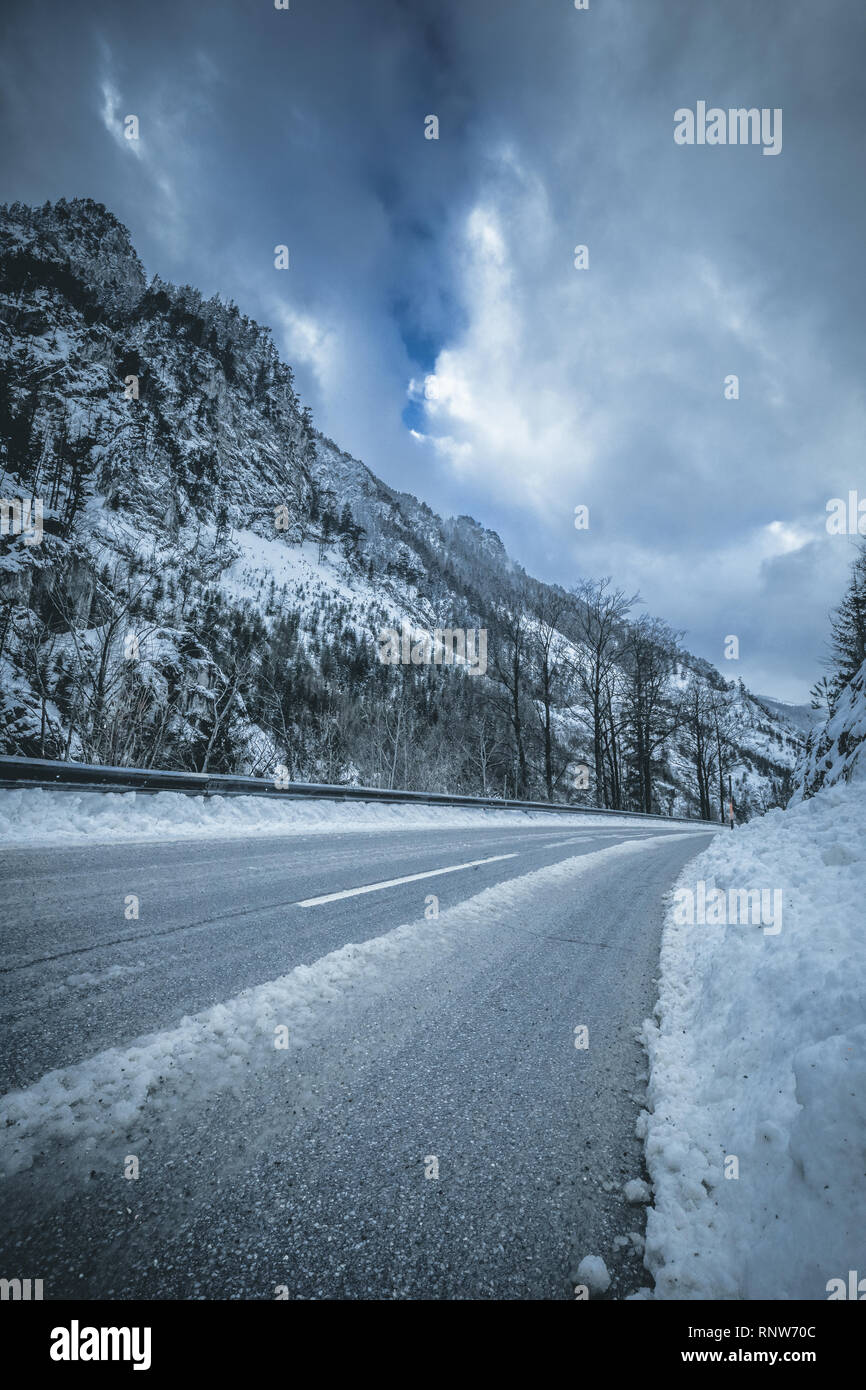 winter road and snow with landscape of trees with frost Stock Photo - Alamy