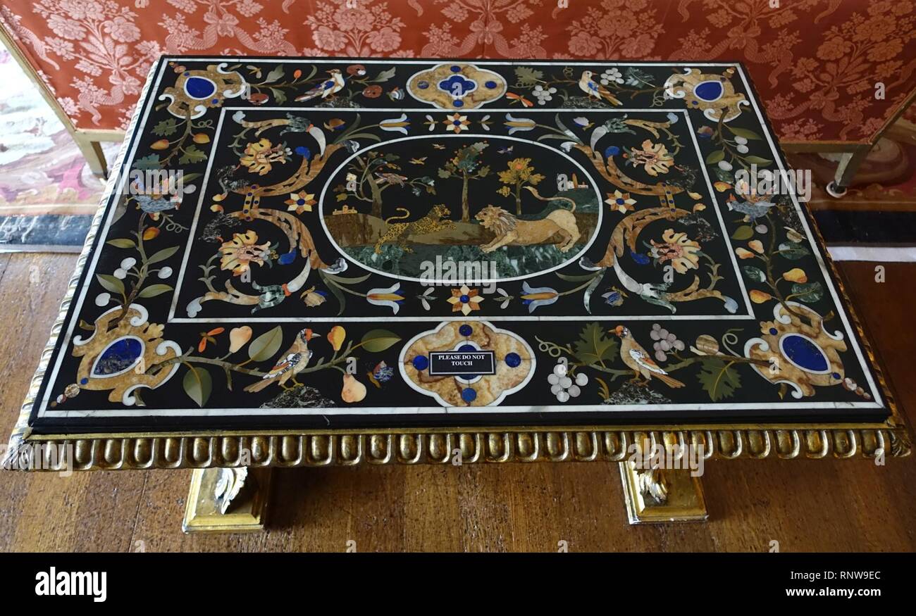 Centre table top, early 1600s, Florence, marble - Red Drawing Room ...