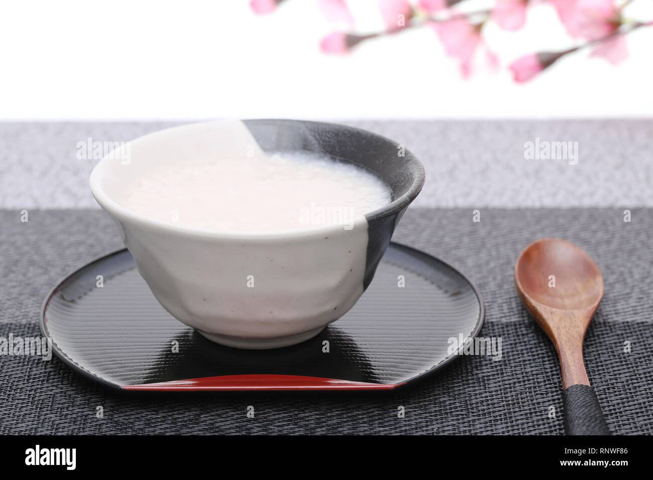Drink of Japanese sweet alcohol drink made from sake lees (amazake