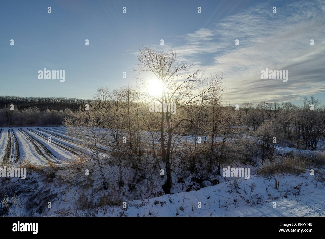 Aerial view in winter Stock Photo - Alamy