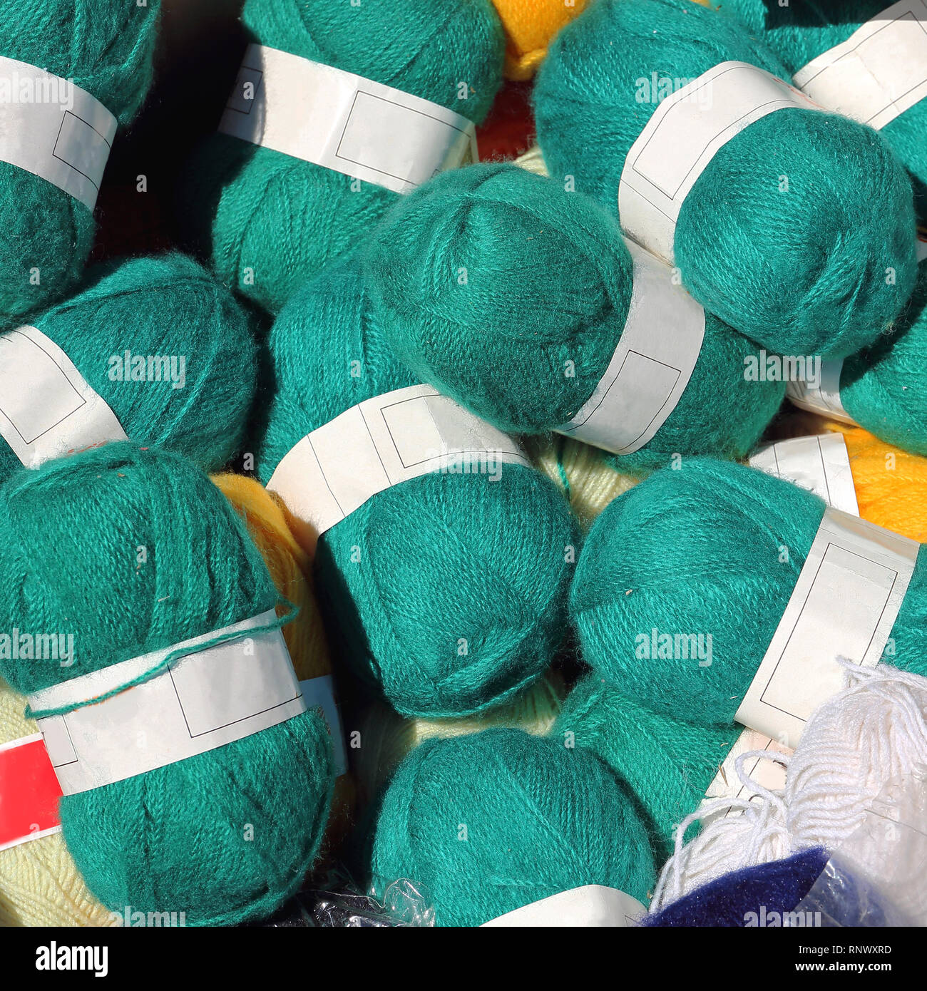 Green Wool Knitting Yarn Lot Clothing Material Stock Photo Alamy