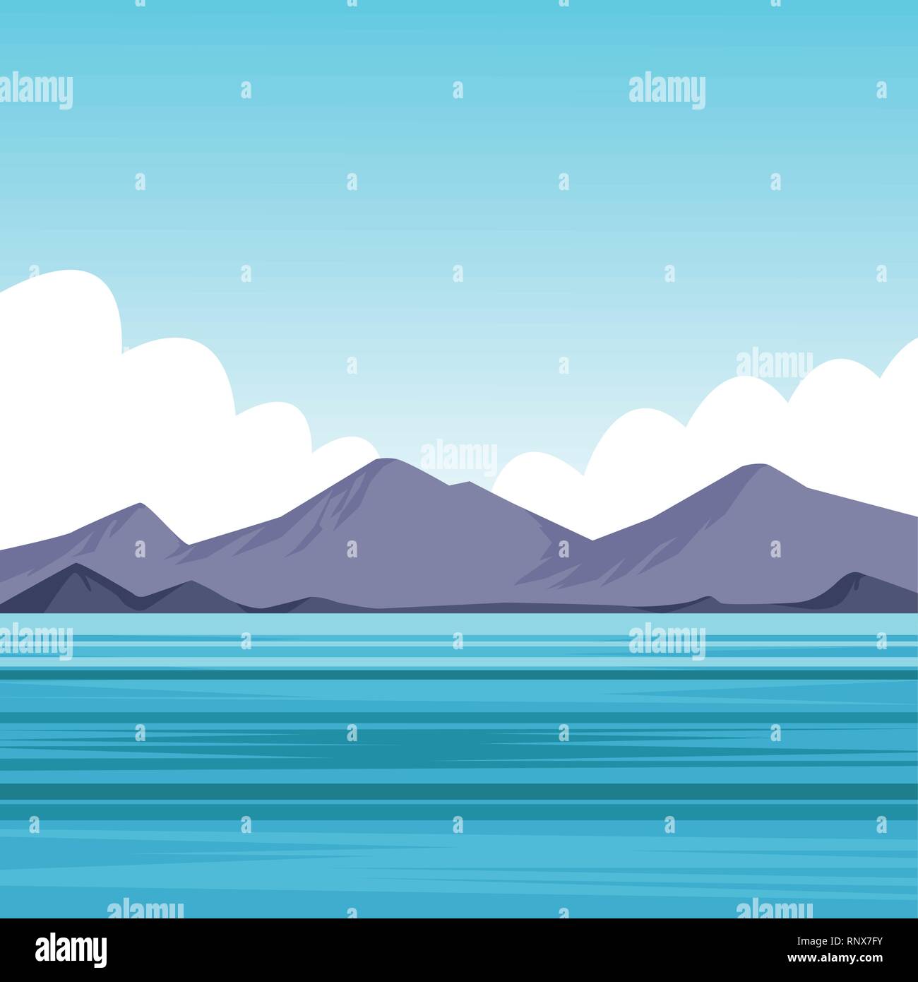 flat sea landscape cartoon Stock Vector Image & Art - Alamy