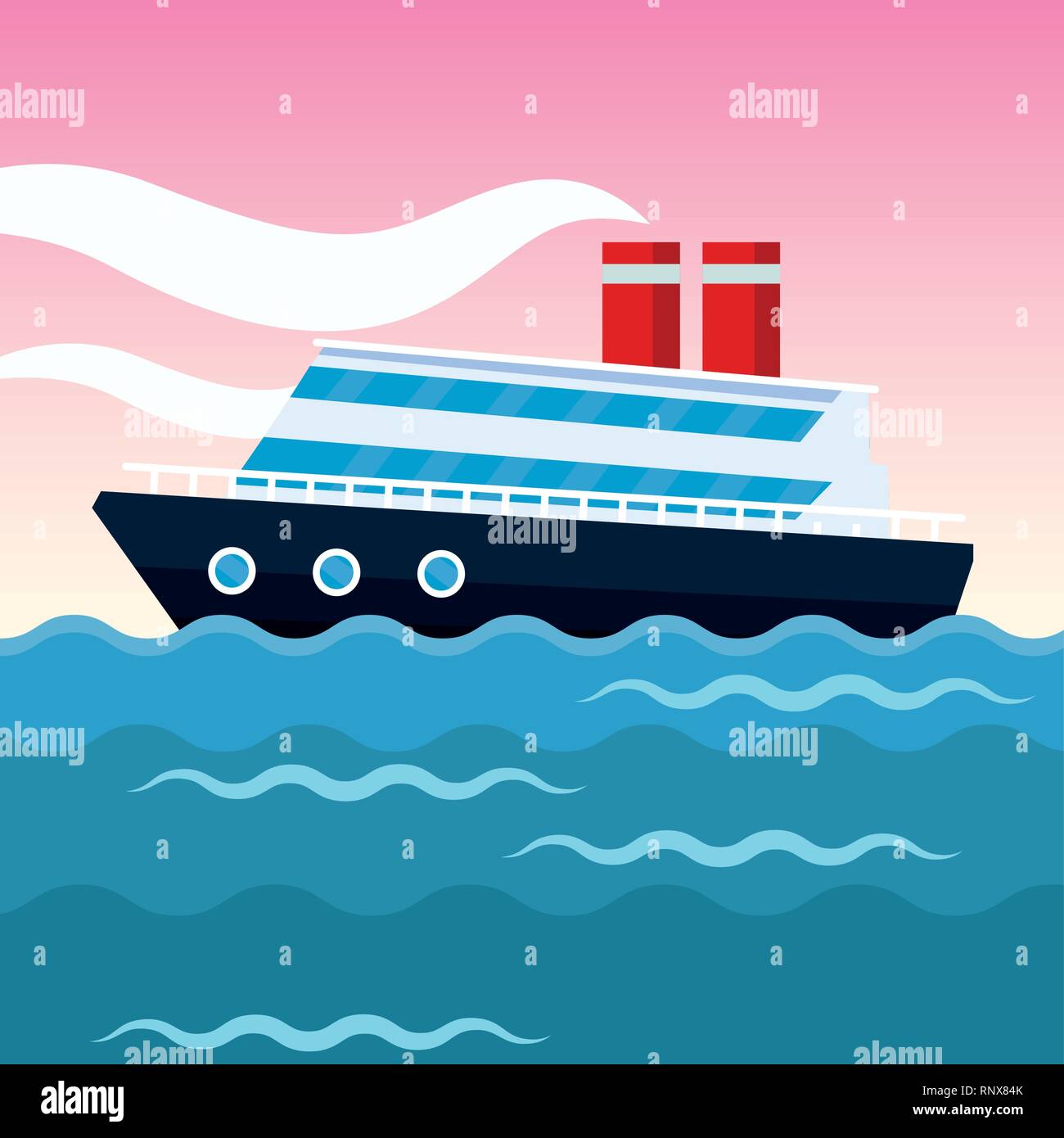 cruise ship cartoon Stock Vector