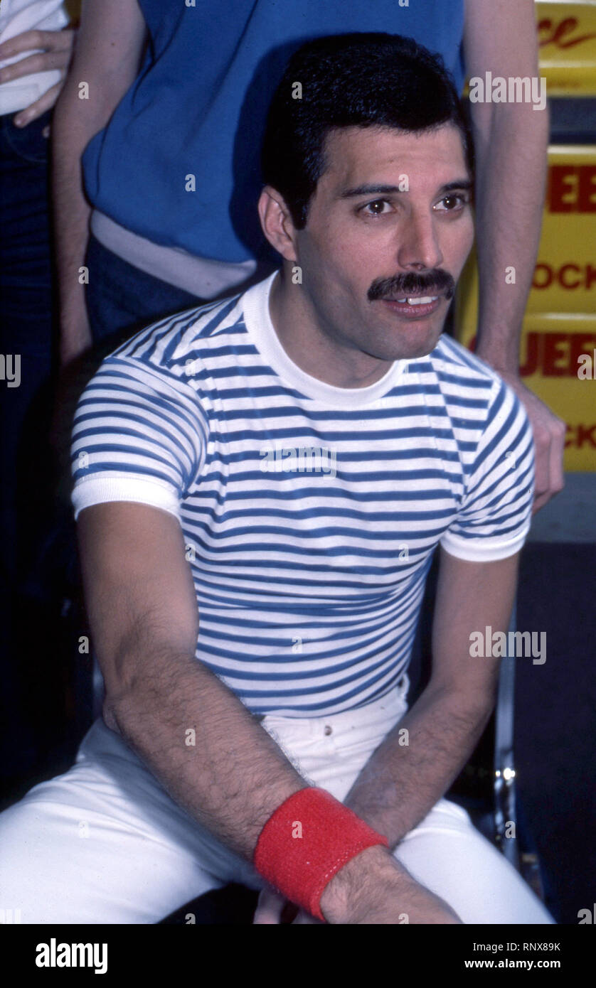 Freddie Mercury of Queen attend Queen Press Conference for 
